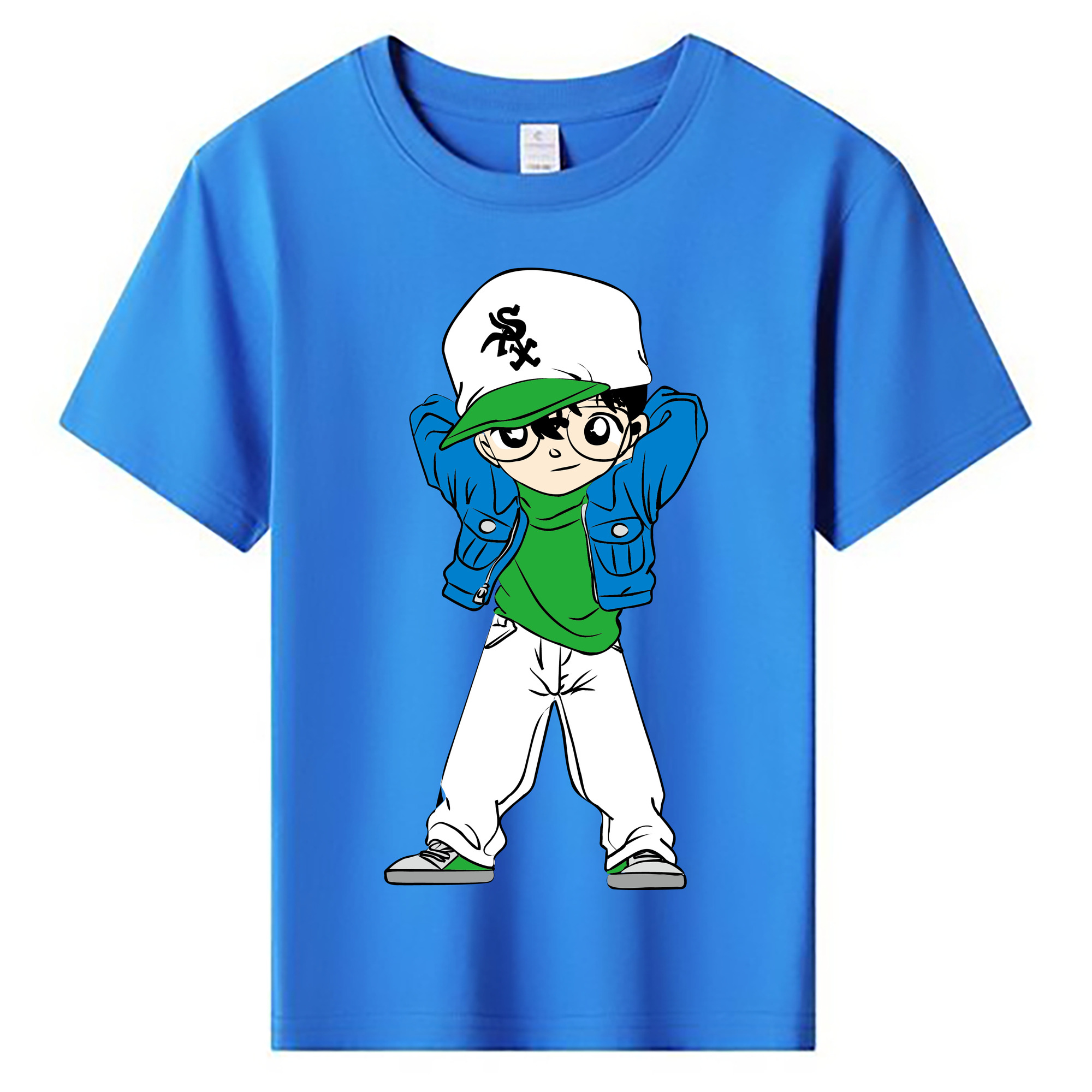 （画像用） 名探偵コナン 江戸川 コナン Detective Conan Conan Edogawa 綿100％キッズTシャツ（フロントプリント）